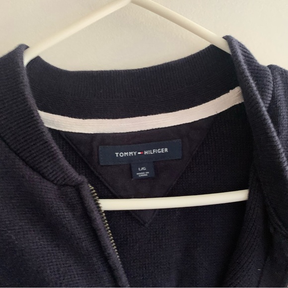 Tommy Hilfiger navy blue zip cardigan size large - Picture 3 of 4